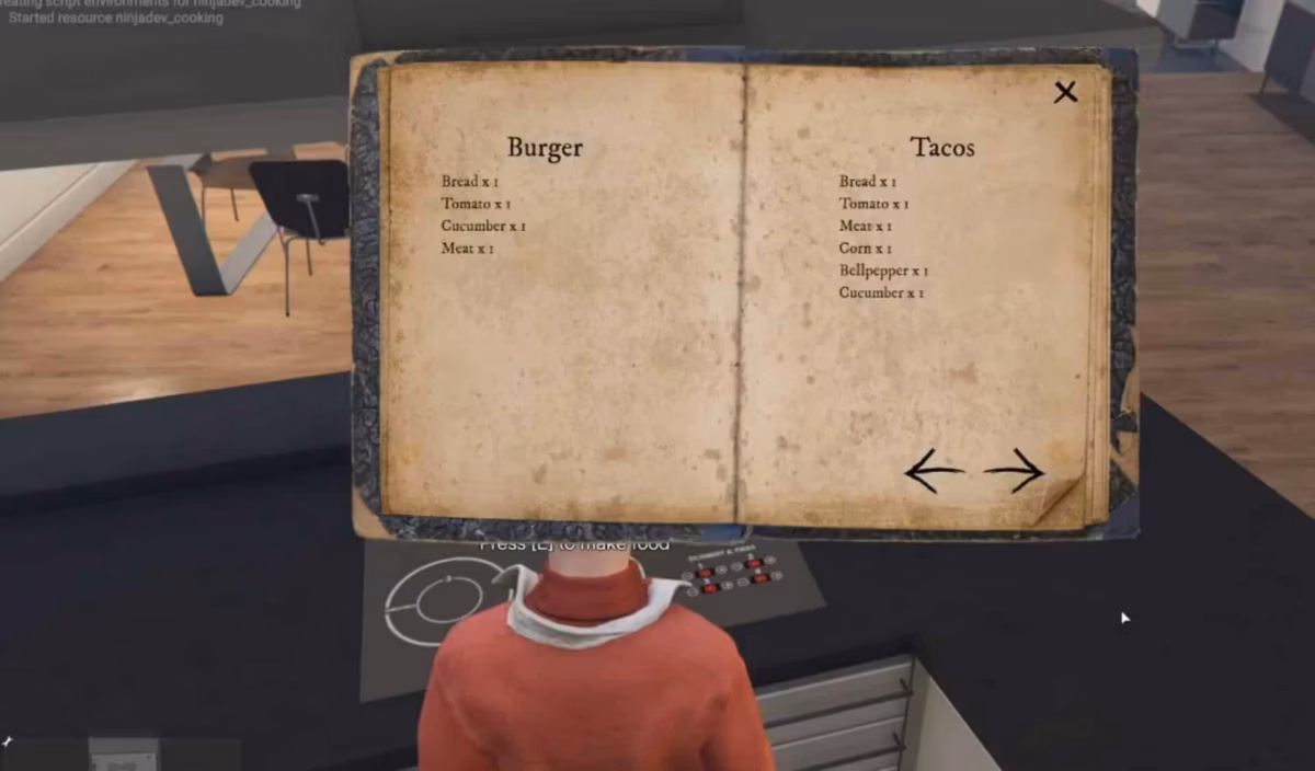 Vista previa del recurso Cooking Script FiveM 2