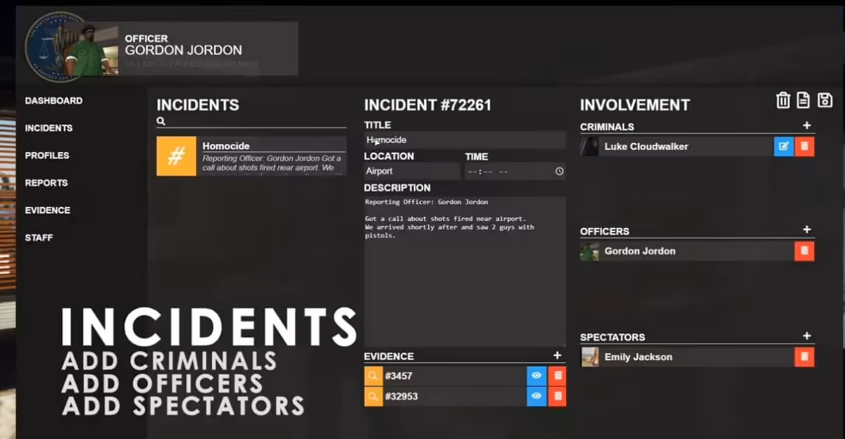 Vista previa del recurso Core MDW / Ordenador de la policía (MDT) FiveM 3