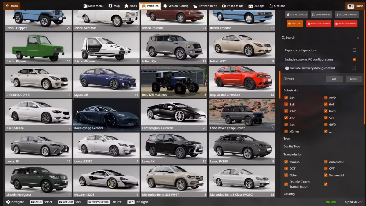 Vista previa del recurso BeamNG Vehicle Package FiveM 3