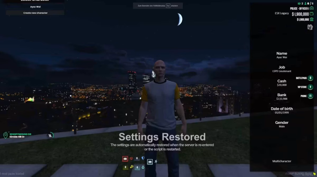 VIP HUD V4 (QB) vista previa del recurso FiveM 3