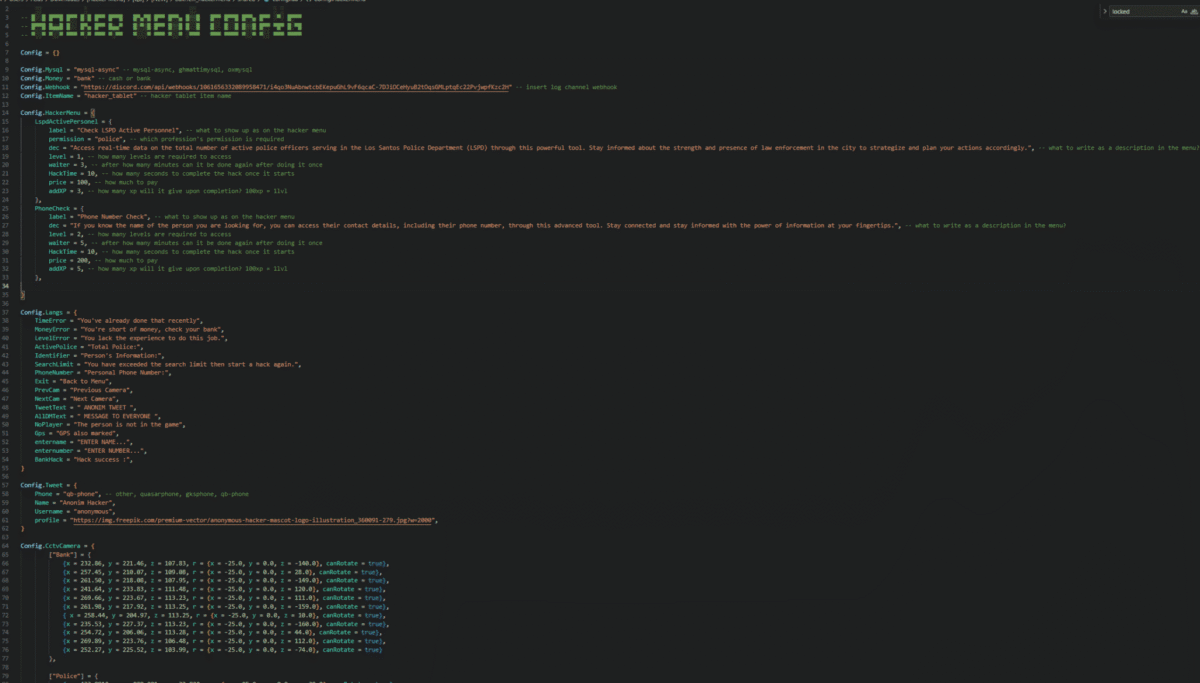 Vista previa del recurso Realistic Hacker Menu FiveM 2