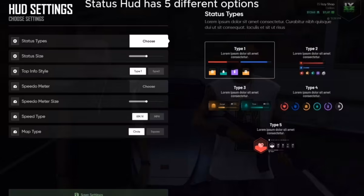 izzy HUD v4 FiveM recurso vista previa 2