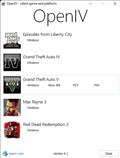 OpenIV UI