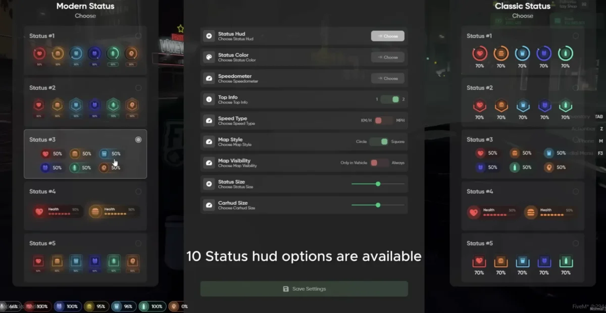 izzy HUD v5 FiveM prévia do recurso 2