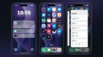 Tela de bloqueio do LB Phone v2 OS com Dynamic Island e tela de configuração