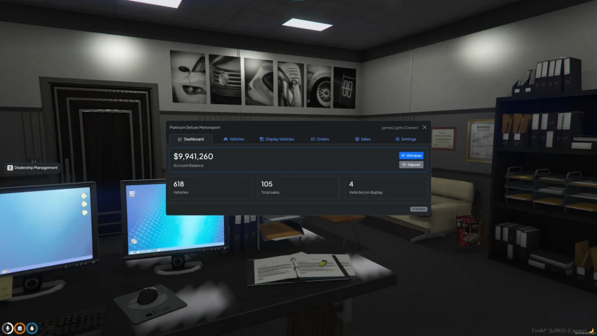 Vista previa del recurso JG Dealerships FiveM 3