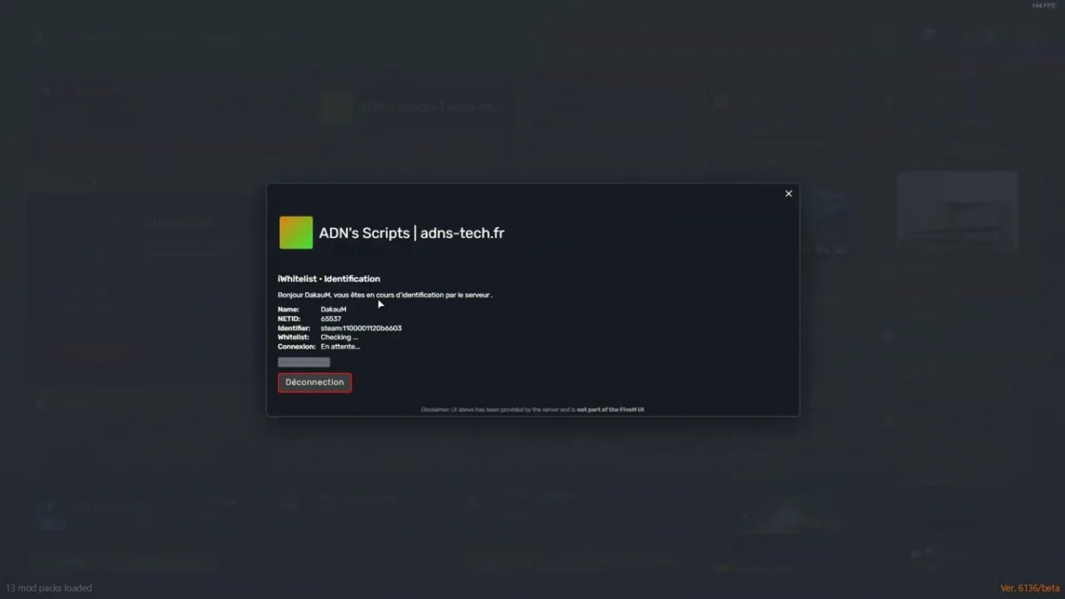 Vista previa del recurso del sistema de lista blanca de ADN FiveM 5