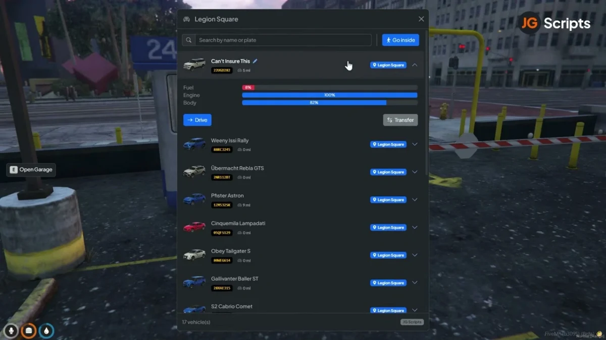 Vista previa del recurso JG Advanced Garages FiveM 3