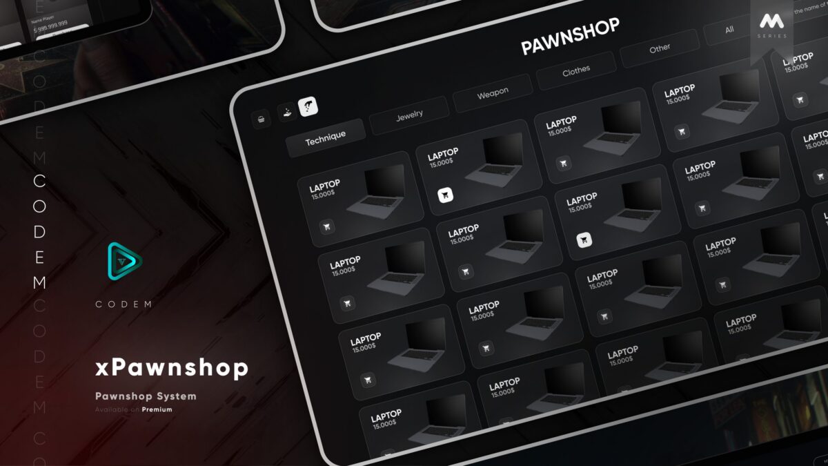 CodeM xPawnshop — Script avanzado de casa de empeño FiveM vista previa del recurso 2