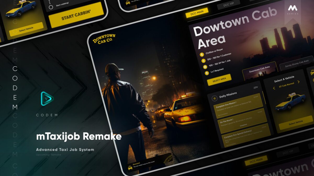 CodeM mTaxiJob — Script Avanzado de Taxi FiveM vista previa del recurso 2