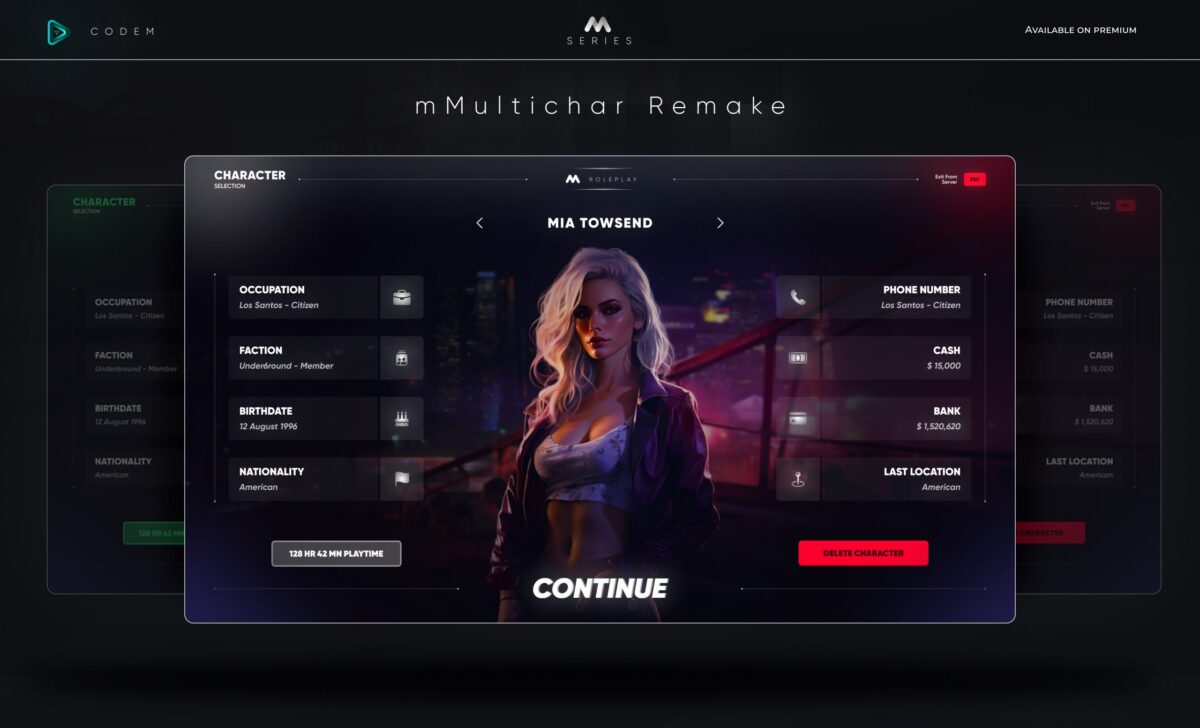 CodeM mMultichar — Sistema Avanzado de Múltiples Personajes FiveM vista previa del recurso 2