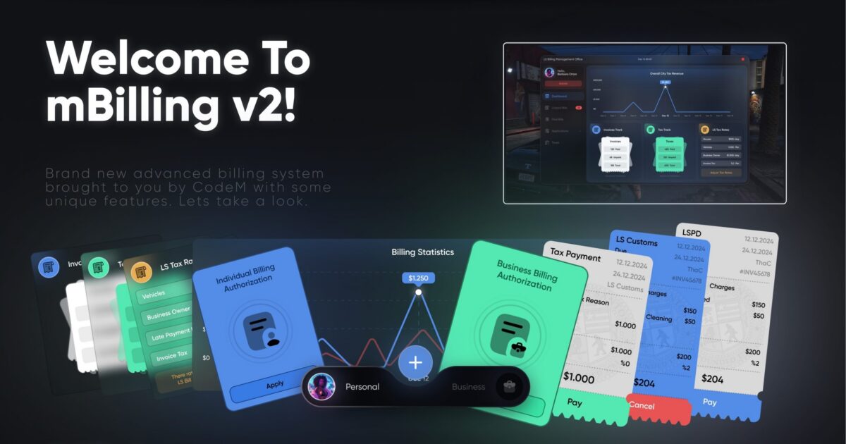 CodeM mBilling — Sistema Avanzado de Facturación y Facturas FiveM vista previa del recurso 2