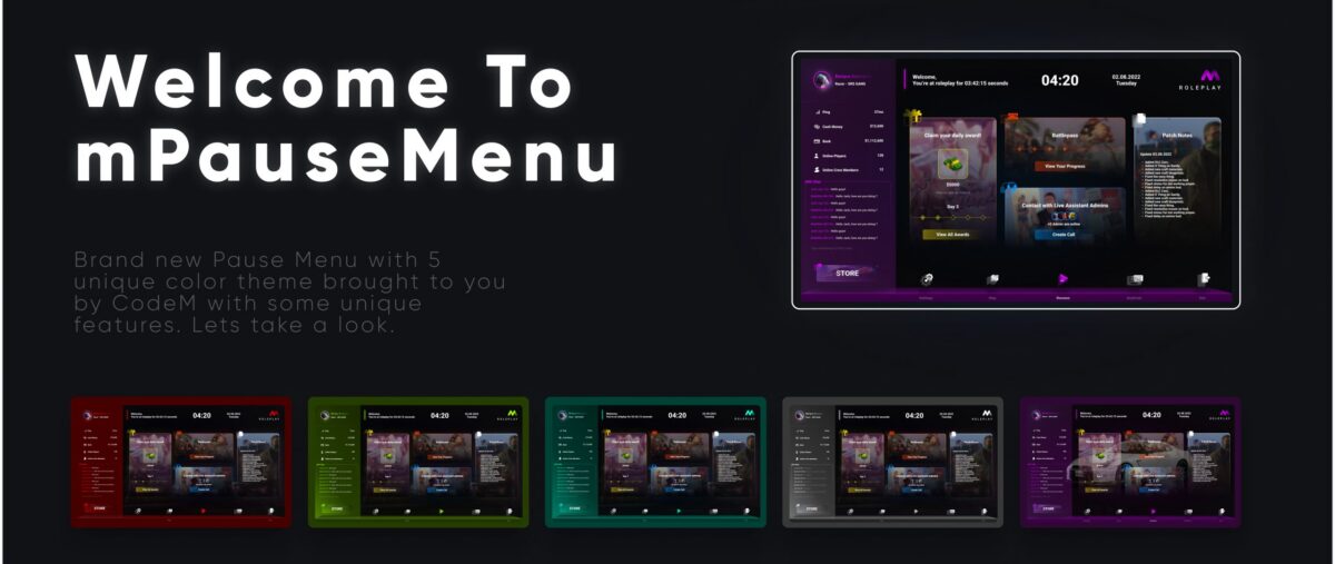 CodeM mPausemenu — Menú de pausa avanzado FiveM vista previa del recurso 2