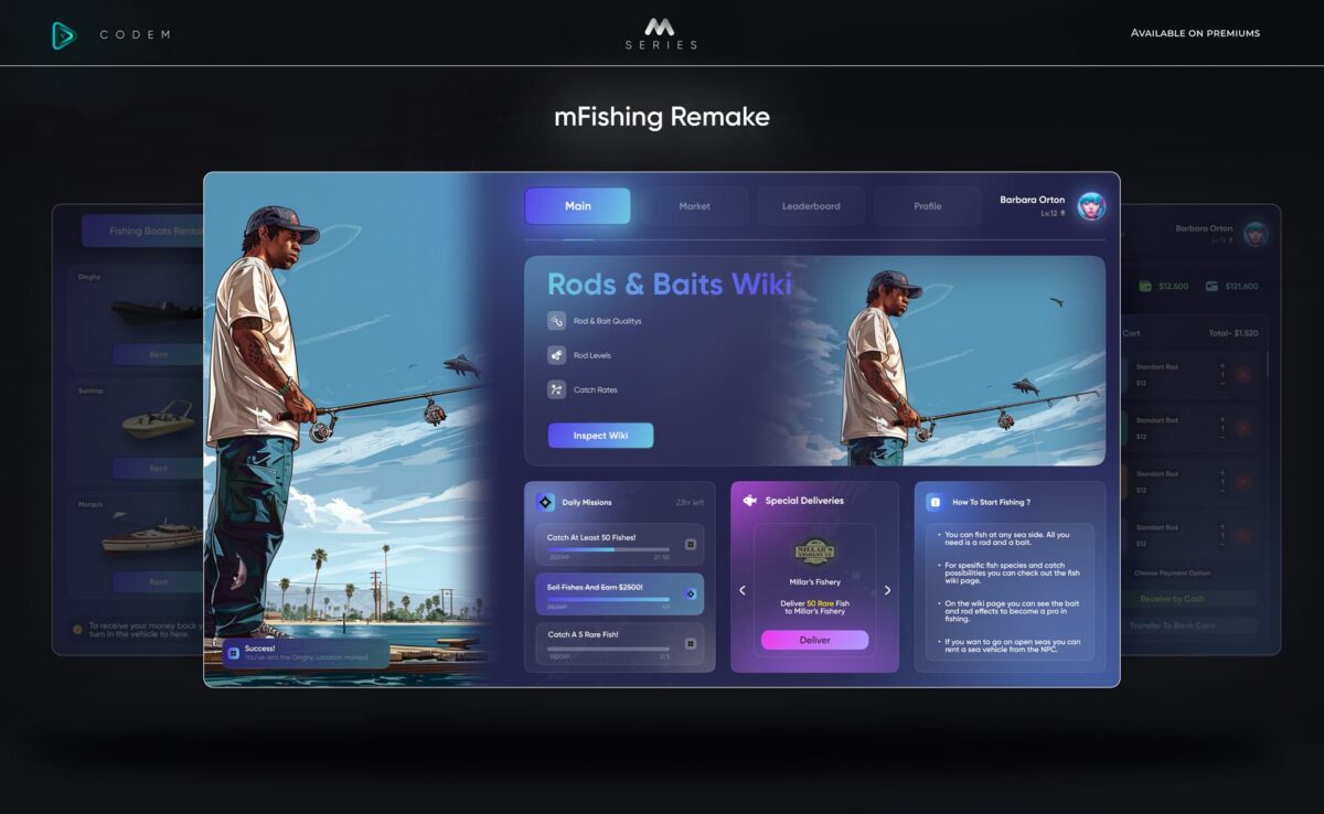 CodeM Pesca — Sistema Avanzado de Pesca FiveM vista previa del recurso 2