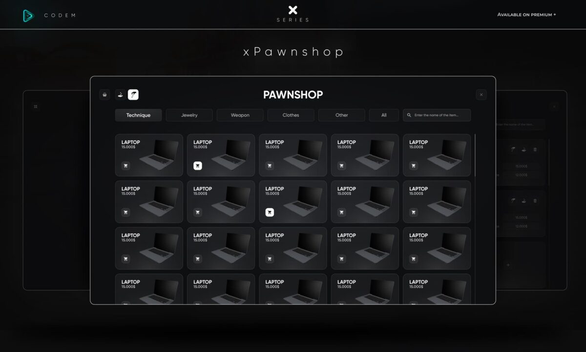 CodeM xPawnshop — Script avanzado de casa de empeño vista previa del recurso FiveM 3