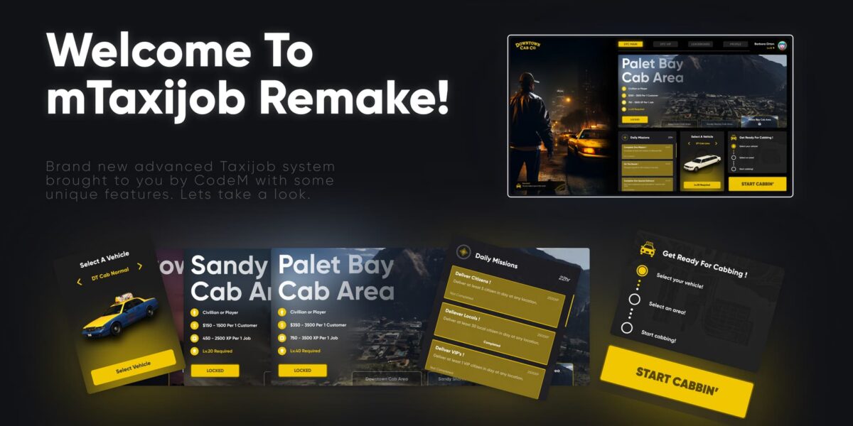 CodeM mTaxiJob — Script Avanzado de Taxi FiveM vista previa del recurso 4