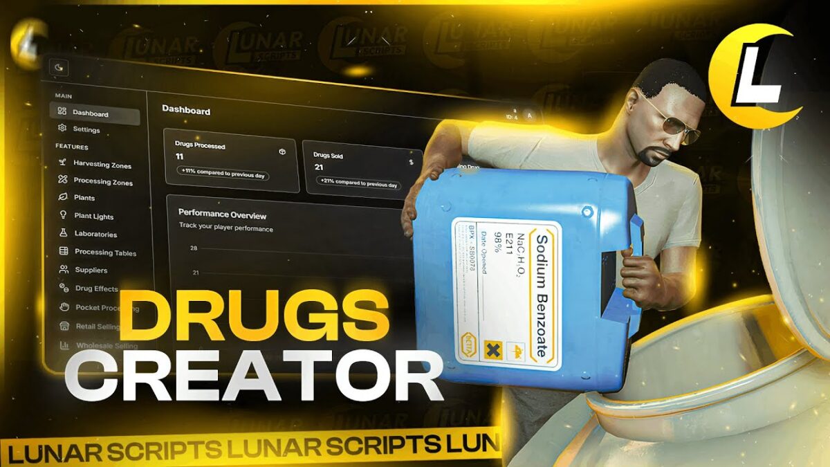 Vista previa del recurso 2 de Lunar Drugs Creator FiveM