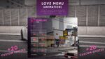 Debux Vista previa del video de Love Menu que muestra la interfaz del menú de amor