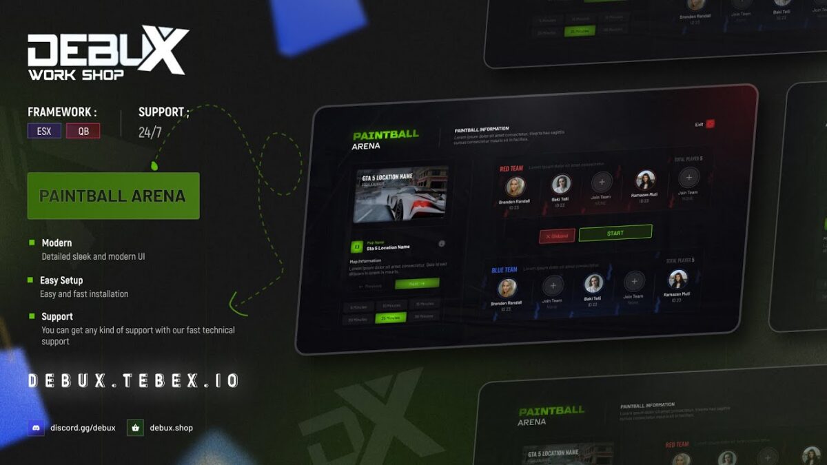 Vista previa del producto Paintball Arena con soporte para UI y framework