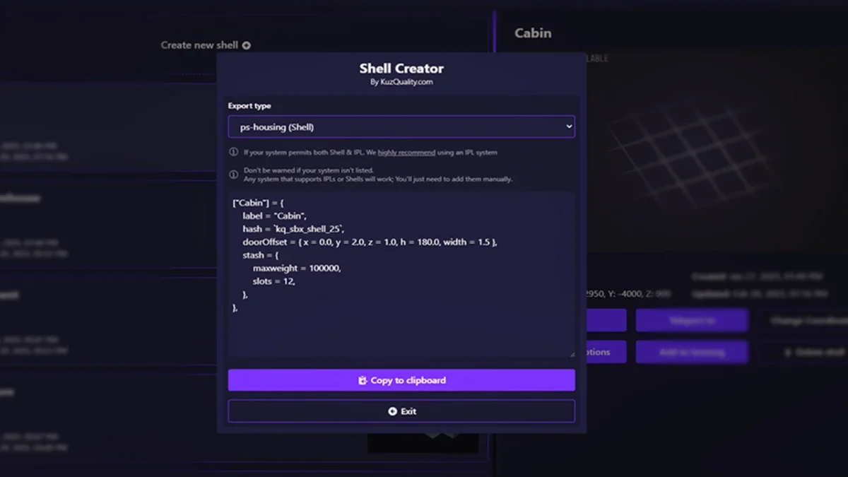 KQ Shell Creator - FiveM diseñador de interiores en el juego 9