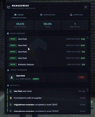 Car Wash | Sistema de Negocio, Empleados NPC y Minijuego Realista | ESX y QB-Core