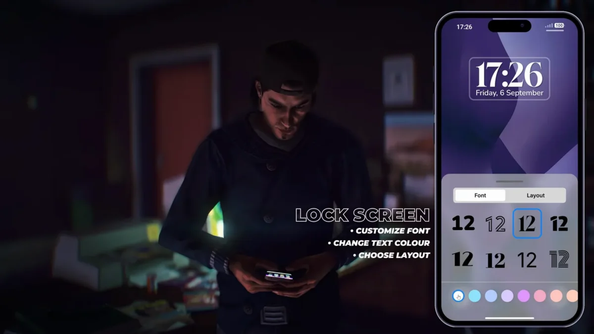 LB Phone v2 tela de bloqueio mostrada no vídeo oficial do produto