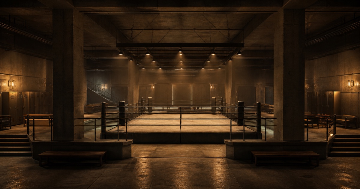 Interior de club de lucha industrial subterráneo para una guía de FiveM MLO