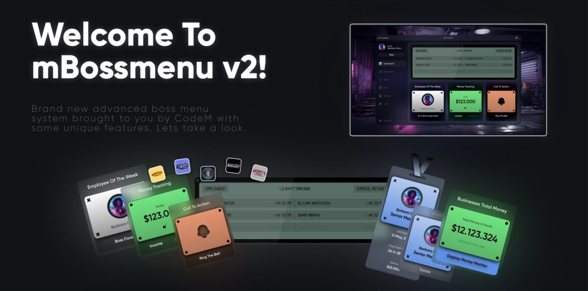 Vista previa del recurso CodeM mBossMenu FiveM 2