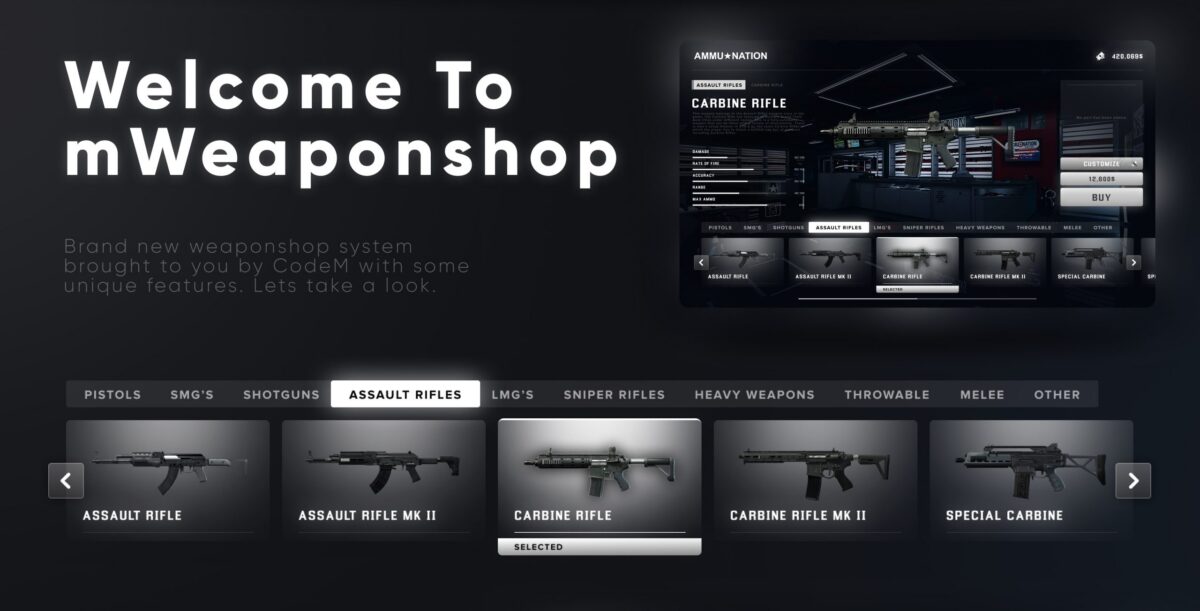 CodeM mWeaponshop FiveM vista previa del recurso 4